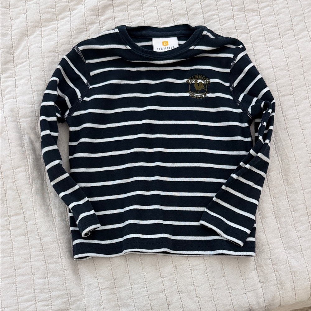Primrose School Uniform Red and Navy Striped Polo and Tee Set - Picture 4 of 5